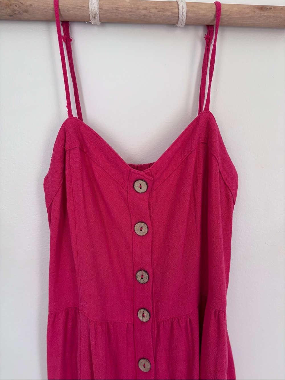 Universal Thread Raspberry button-front sundress | Small | Linen Blend - Picture 2 of 11